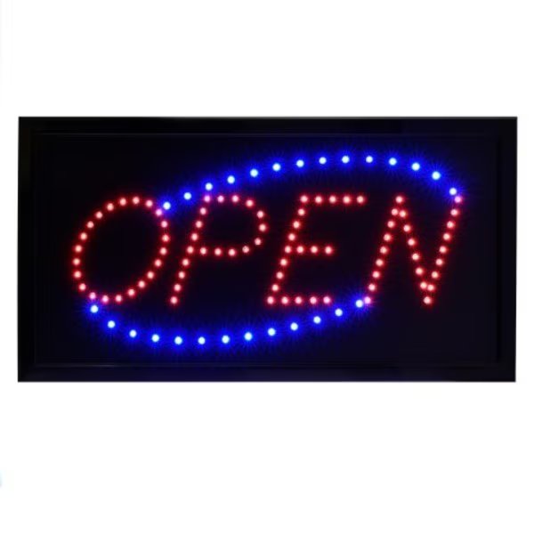 LED Open Sign, Square, 19 x 10, PK2, Alpine Industries, Mfr#: ALP497-03-2pk